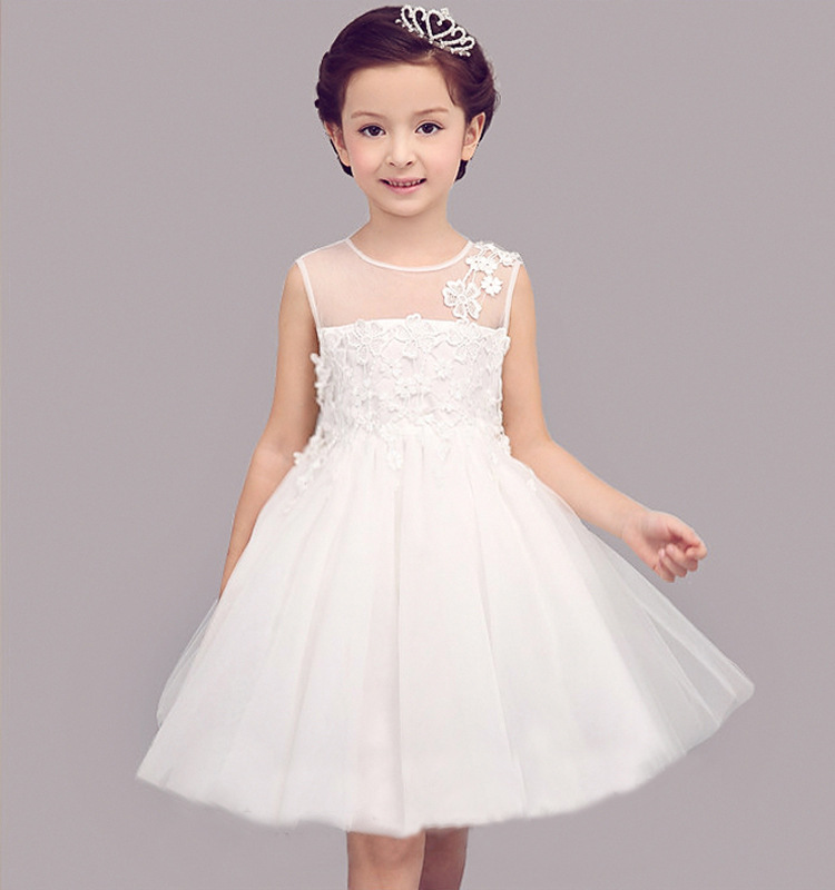 F68092 Lace Dress princess Wedding Party dress White Gown Bridesmaid Tulle Skirt